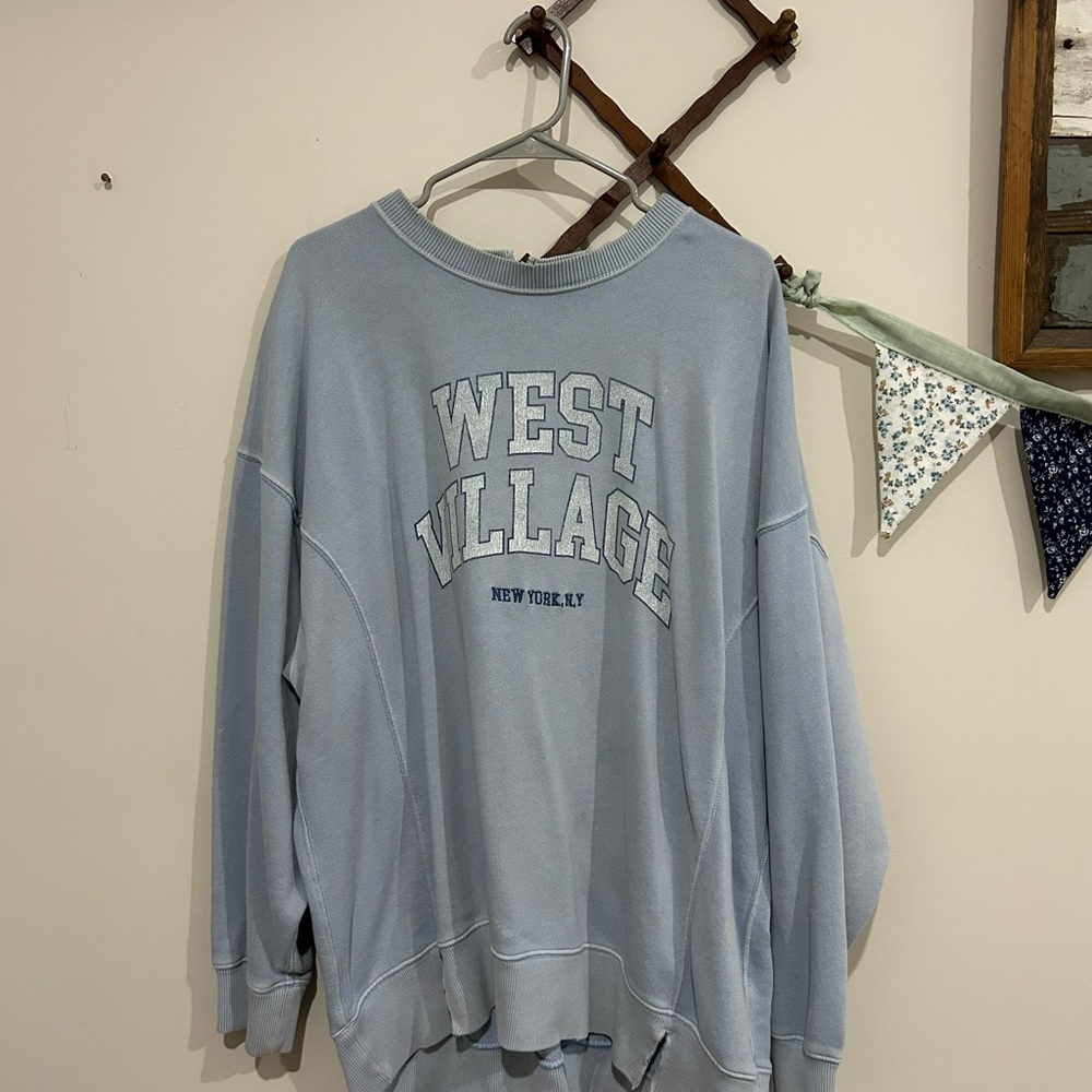 Aerie light blue oversized crew neck